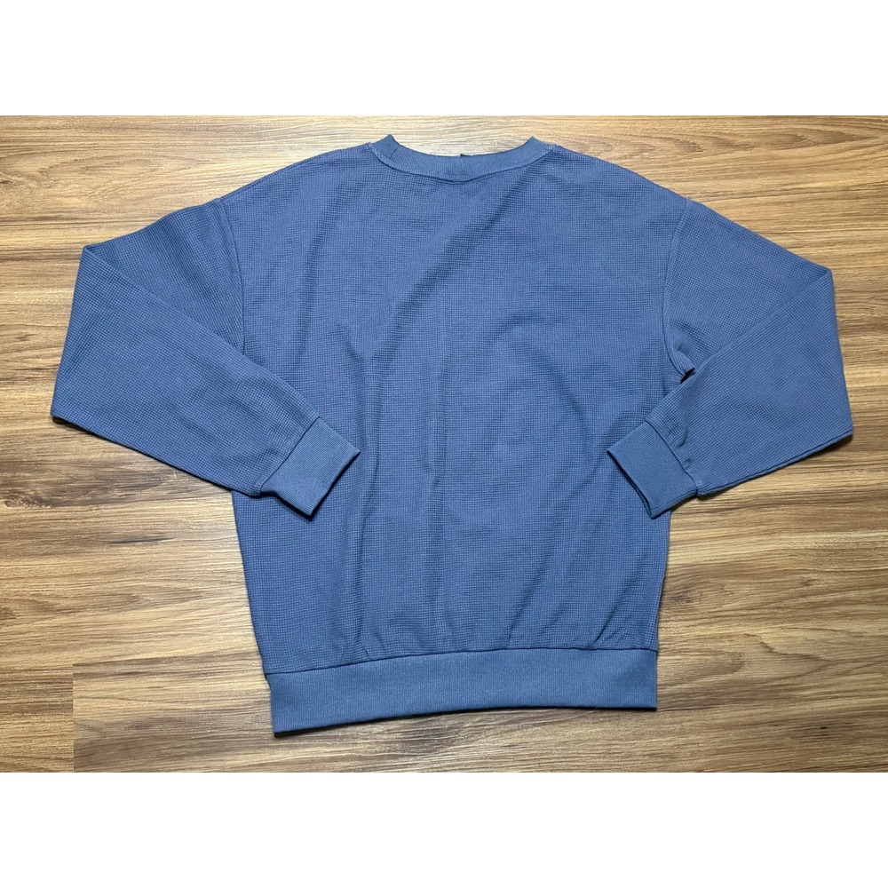 Comfrt Waffle Knit Lounge Set Shirt & Wide Leg Pants Blue Grey Mismatched Size - Picture 8 of 16